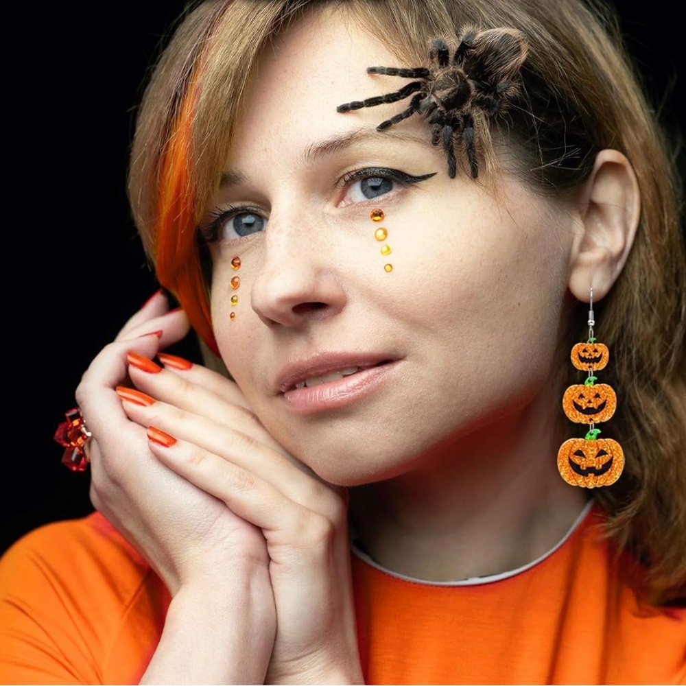 Pumpkin Dangle Earrings - Picture 4 of 7